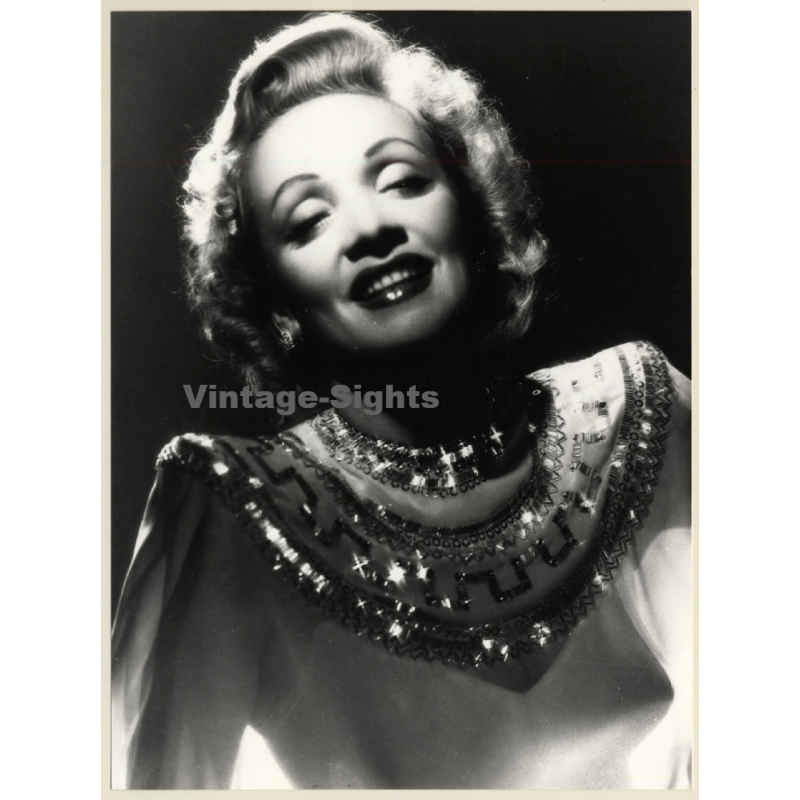 Stunning Marlene Dietrich In Transparent Dress*2 (Vintage Press Photo 1970s/1980s)