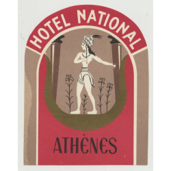 Hotel National - Athens / Greece (Vintage Luggage Label)