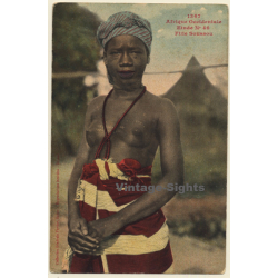Afrique Occidentale: Fille Soussou / Risqué - Ethnic (Vintage PC ~1910s/1920s)