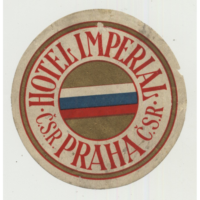 Hotel Imperial - Prague / Czech Republic (Vintage Luggage Tag)