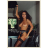Racy Dark-Skinned Semi Nude Beauty Has Fun (Vintage Photo ~1990s)