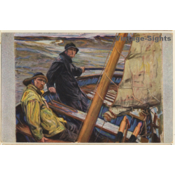 Carlos Grethe: Im Boot - Serie 12/168 / Sailing Ship (Vintage PC 1915)