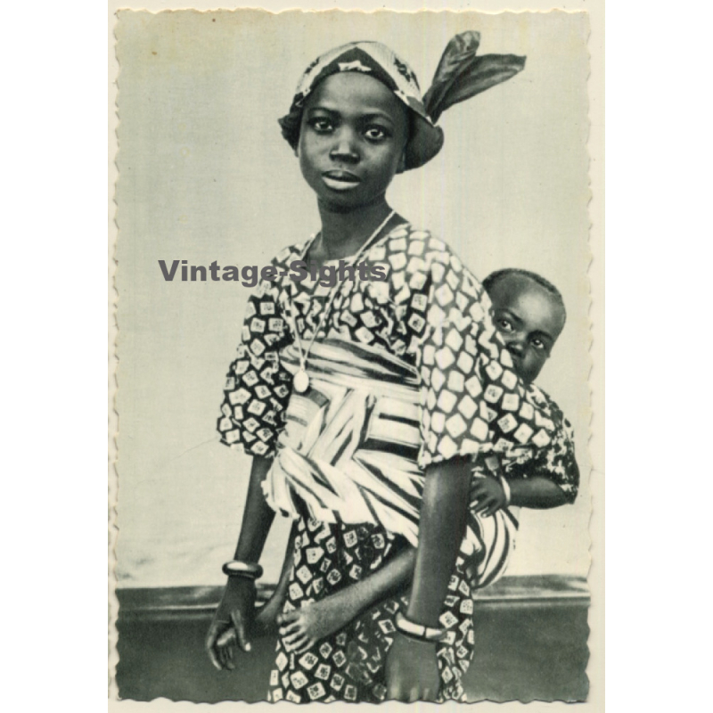 Mission De Pères Blancs: Femme Bambara Et Son Bébé / Ethnic (Vintage PC ~1950s)