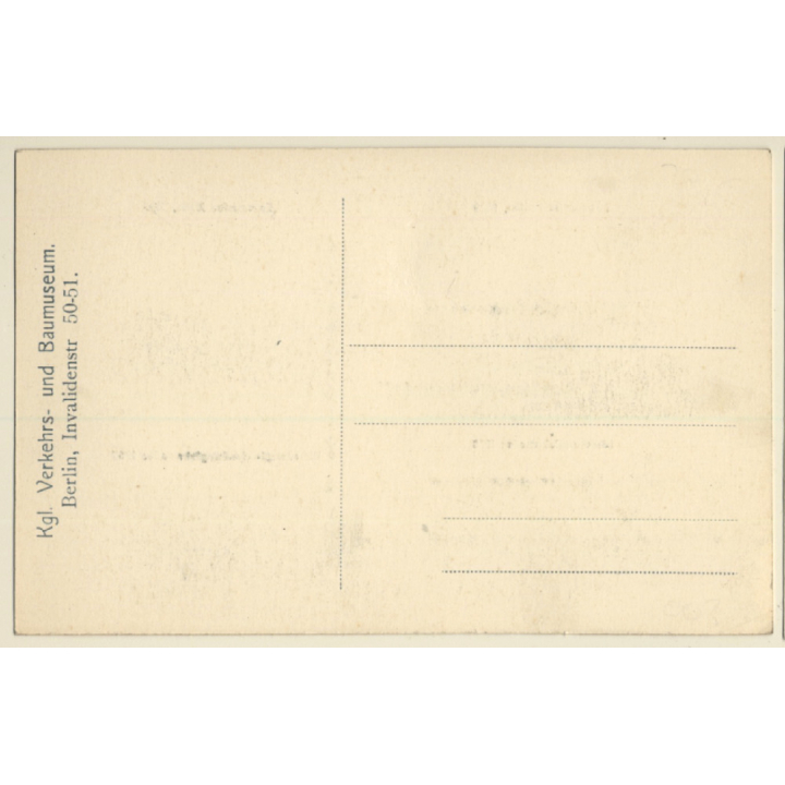 Berlin: Kgl.Verkehrs & Baumuseum / Frühe Lokomotiven (Vintage PC ~1910s)