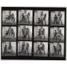 3 Fetish Girls & A Prison Cell / Complete Series 6/8  (Vintage Contact Sheet B/W 12 Photos)