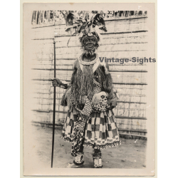 C.Zagourski / Congo: Kuba Chief - Bakuba Warrior (Large Vintage Photo ~1930s/1940s)