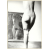 Artistic Nude Study: Nude Female In Front Of Mirror / Butt (Vintage Photo France B/W ~1980s)