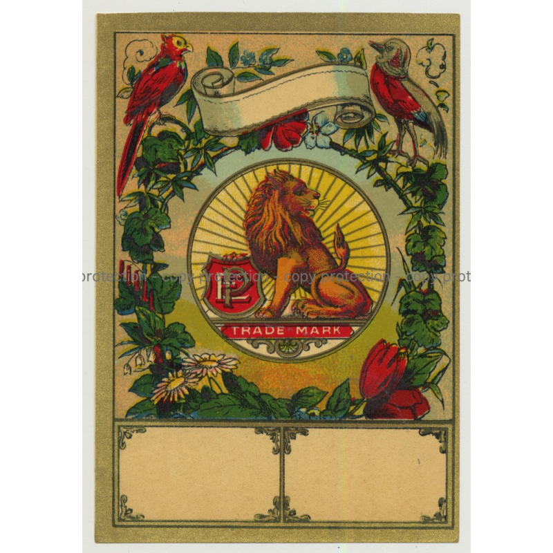 Lion & Birds (Vintage Chromo Litho Label ~1910/1920s)