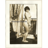 Erotic Study: Natural Shorthaired Nude In Front Of Window (Vintage Photo France B/W ~1980s)