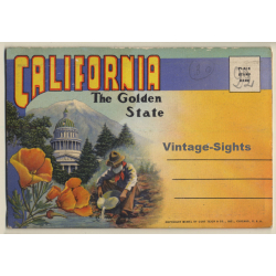 California / USA: The Golden State (Vintage Leporello PC ~1940s)