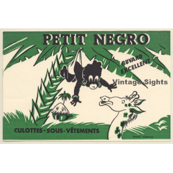 Buvard: Petit Negro / Culottes Sous Vêtements (Vintage Advertising Blotter ~1930s)