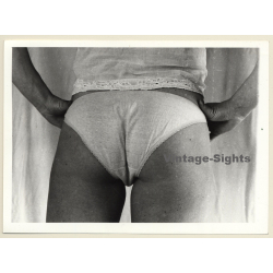 Erotic Study: Rear View Of Woman In White Panties (Vintage Photo France B/W ~1980s)