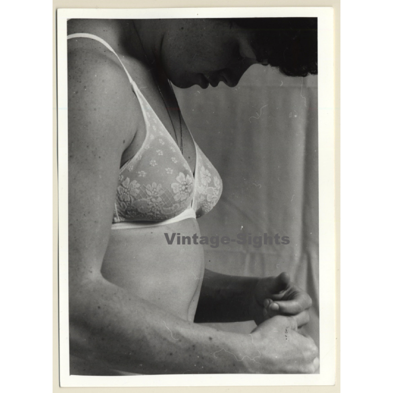 Vintage Erotic Mule Cartoons - Erotic Study: Muscular Semi Nude Female / Bra (Vintage Photo France B/W  ~1980s)