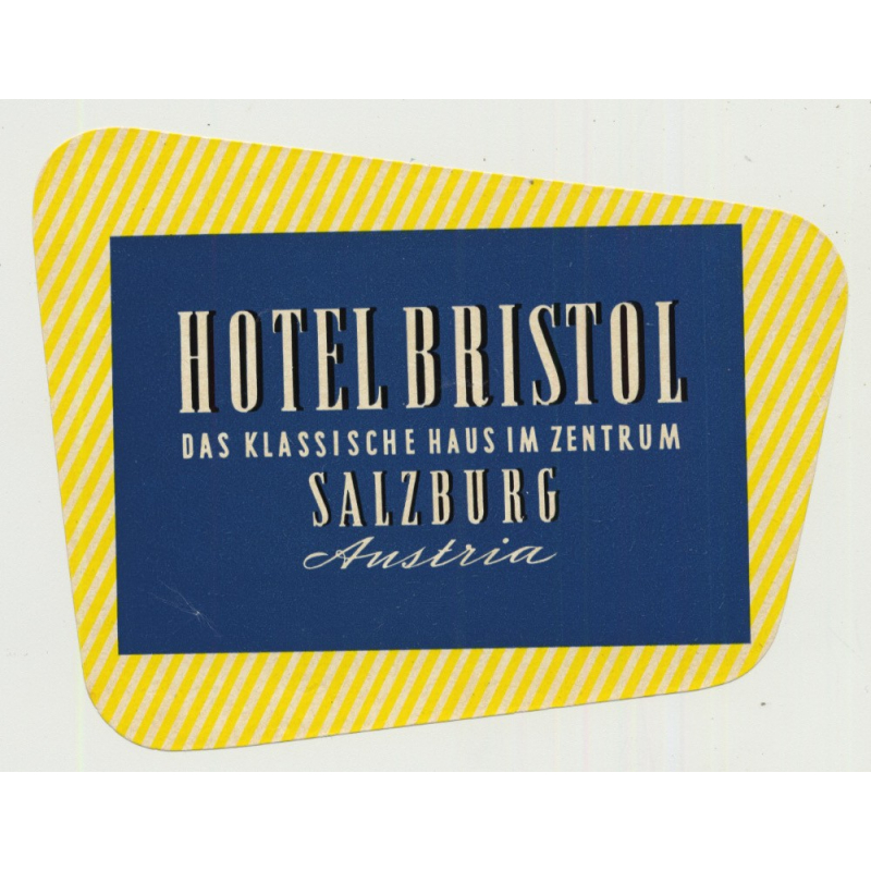Hotel Bristol - Salzburg / Austria (Vintage Luggage Label)