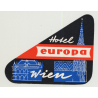 Hotel Europa - Vienna (Wien) / Austria (Vintage Luggage Label)