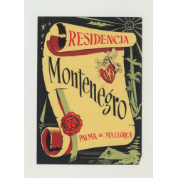 Residencia Montenegro - Palma de Mallorca / Spain (Vintage Luggage Label)