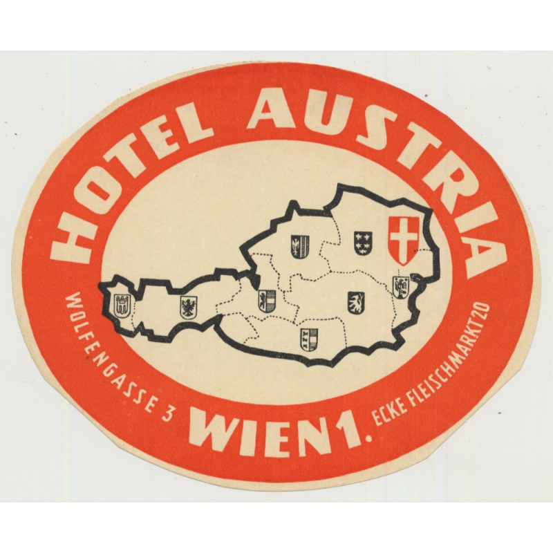 Hotel Austria - Vienna (Wien) / Austria (Vintage Luggage Label)