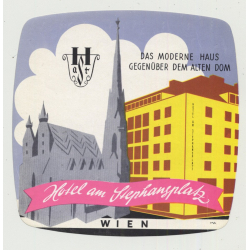 Hotel Am Stephansplatz - Wien (Vienna) / Austria (Vintage Luggage Label)