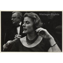Great Take: Ingrid Bergman At Gala (Vintage Press Photo 1960s)