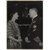 Ingrid Bergman & King Gustav Of Sweden / Innocence Ball (Vintage Press Photo 1955)