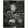Ingrid Bergman With Bunch Of Flowers / Nuit De Paris 1948 (Vintage Press Photo)
