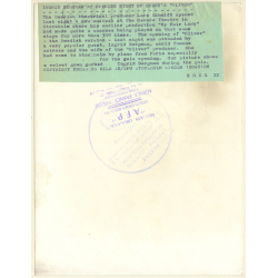 Ingrid Bergman At Opening Night Hubby's Oliver / Lars Schmidt (Vintage Press Photo 1961)