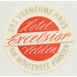 Hotel Excelsior - Velden Am Wörtersee (Vienna) / Austria (Vintage Luggage Label)