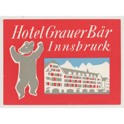 Hotel Grauer Bär - Innsbruck (2) / Austria (Vintage Luggage Label)
