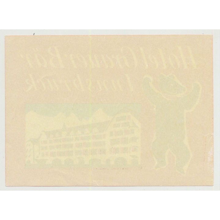 Hotel Grauer Bär - Innsbruck (2) / Austria (Vintage Luggage Label)