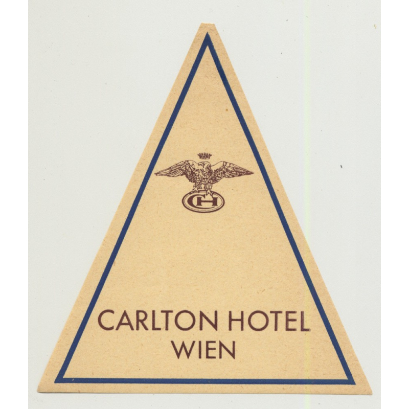 Carlton Hotel - Wien (Vienna) / Austria (Vintage Luggage Label)