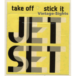 Vintage Jet Set Fashion Label Sticker / Decal  - Yellow (Switzerland 1980s)
