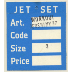 Vintage Jet Set Fashion Label Sticker / Decal  - Blue (Switzerland  1980s)