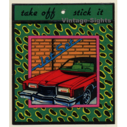 Vintage Jet Set Fashion Label Sticker / Decal  - Car (Switzerland  1980s)