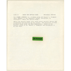 Sunny Johnson & Bill Murray: Where The Buffalo Roam / Movie Still (Vintage Photo 1980)