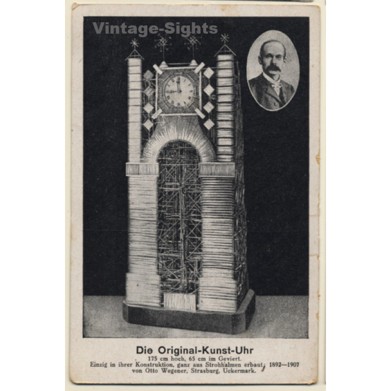 Die Original Kunst Uhr Aus Strohhalmen - Otto Wegener (Vintage PC)