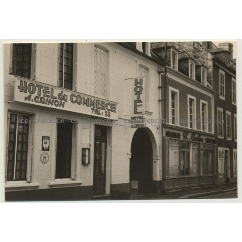 14230 Insigny-sur-Mer: Street View Hotel Commerce (Vintage Photo France B/W 1963)