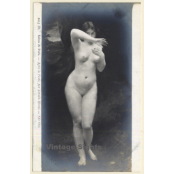Antonin Mercié - Après La Faute: Salons De Paris / Nude Standing (Vintage RPPC 1910s)