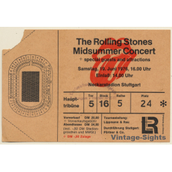 Rolling Stones Midsummer Concert Stuttgart 19.6.1976 (Rare Vintage Ticket)