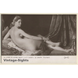 J.A.D. Ingres: La Grande Odalisque / Musée Du Louvre - Nude (Vintage RPPC ~1910s)
