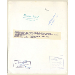 Ingrid Bergman With Horrified Expression (Vintage Press Photo ~1960s)