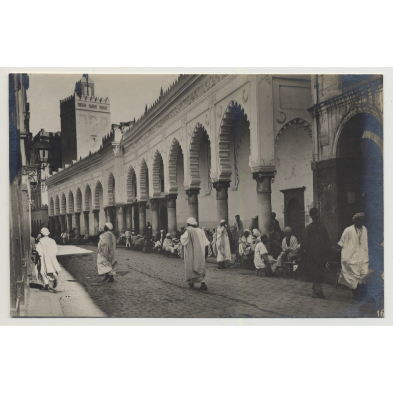 Allgiers / Algeria: Djamaa el Kebir / Great Mosque of Algiers (Vintage Photo PC B/W)