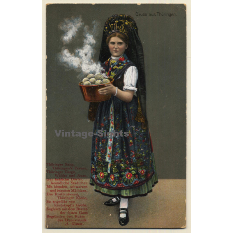 Thüringen: Frau In Tracht / Traditional Costume (Vintage PC 1912)