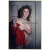 Semi Nude Blonde Curlyhead Takes Off Blouse (Vintage Photo ~1980s)