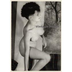 Busty Shorthaired Nude Standing (Vintage Photo GDR ~1980s)