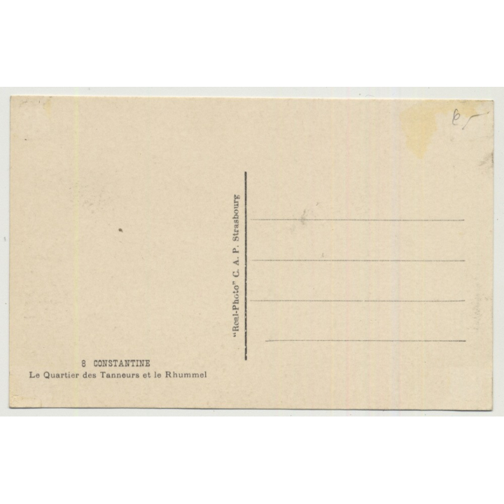 Algier / Constantine: Le Quartiers des Tanneurs et le Rhummel (Vintage Photo PC B/W C.A.P.)