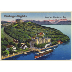 Leoni Am Starnberger See / Germany: Schloss Berg - Steamer (Vintage PC ~1920s)