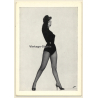 Pin-up Girl *3 / Black Body - Wasp Waists (Vintage Trading Card ~1950s)