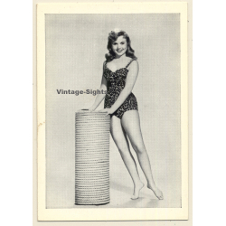 Pin-up Girl *7 / Swimsuit - Standing (Vintage Trading Card ~1950s)