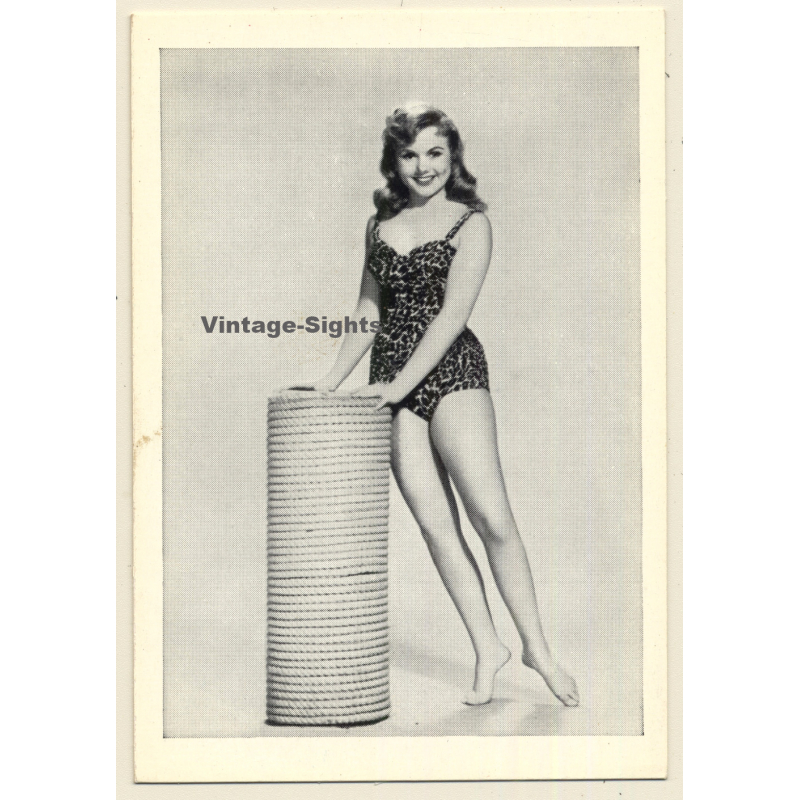 Pin-up Girl *7 / Swimsuit - Standing (Vintage Trading Card ~1950s)
