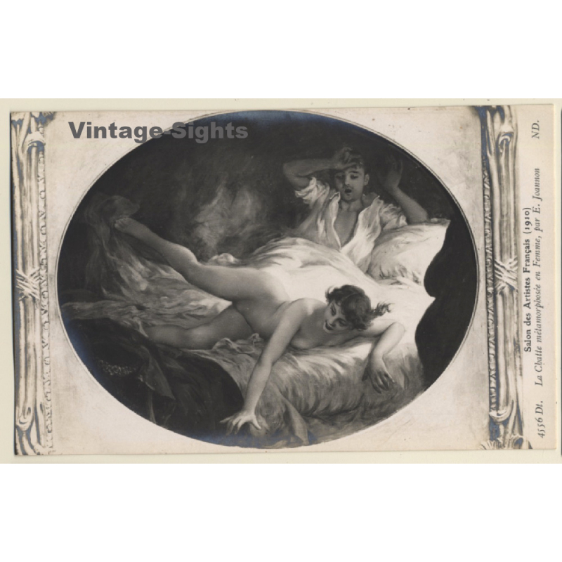 E.Joannon: La Chatte Métarmorphosée En Femme - Salon Des Artistes Francais 1910 / Nude (Vintage RPPC)